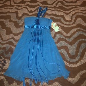 Blue halter dress